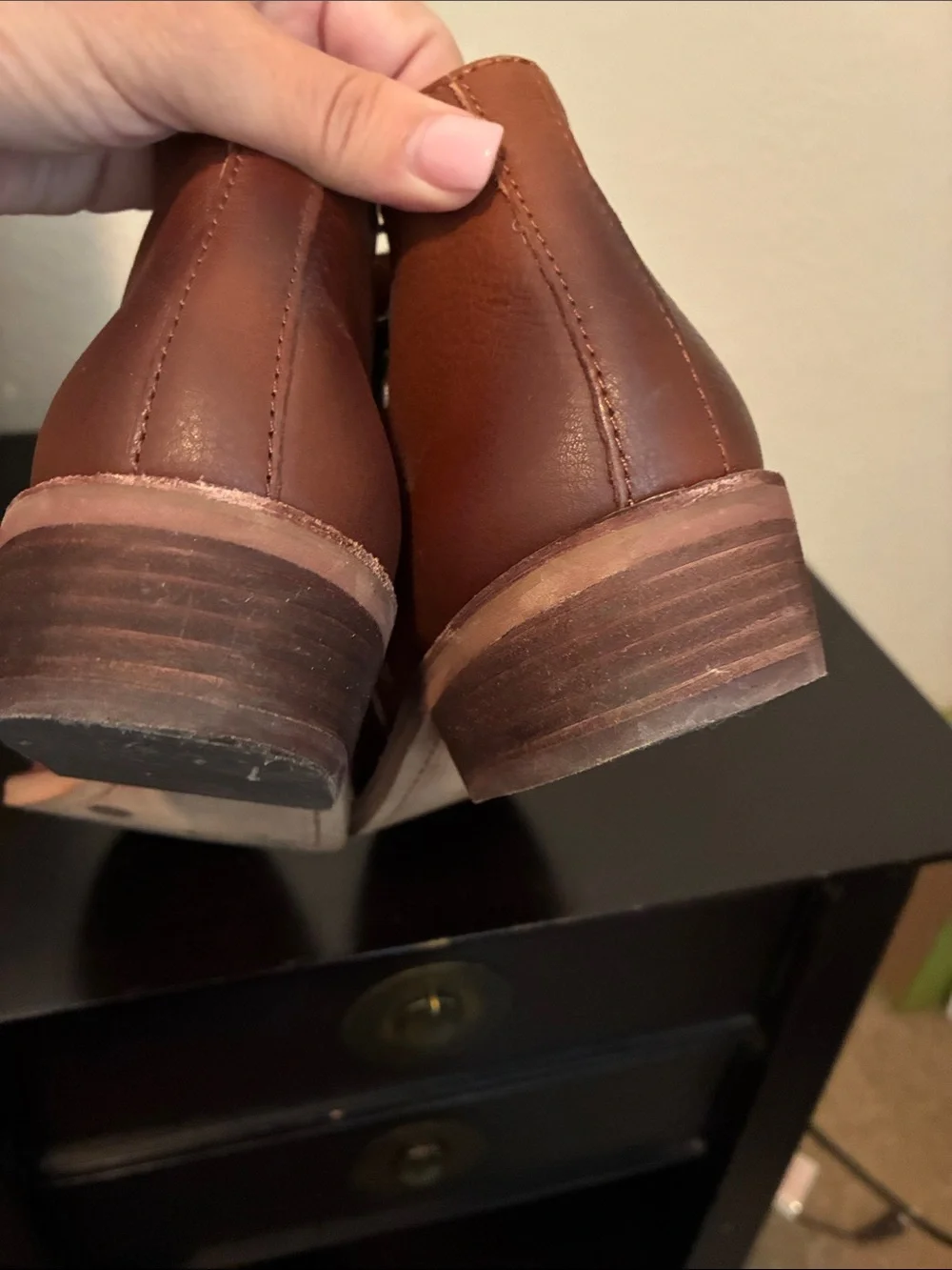 Women’s Leather Side-Zip Ankle Booties in Brown - Picture 5 of 7
